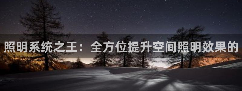 照明系统之王：全方位提升空间照明效果的